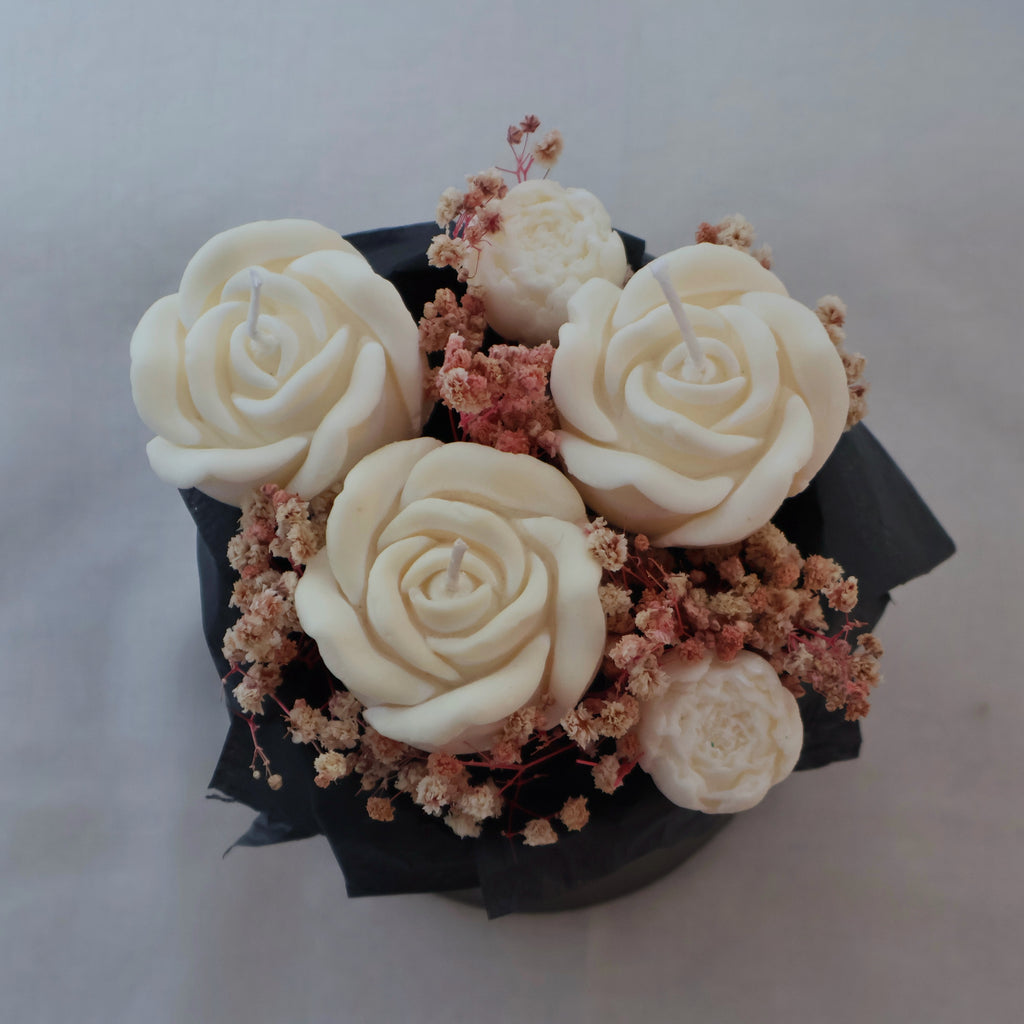 Black Rose Bouquet Candle