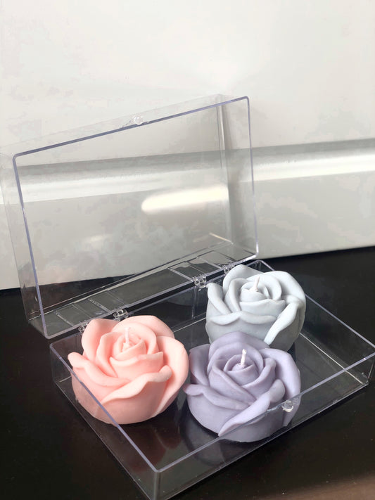 Coloured Love Triangle Rose Candles